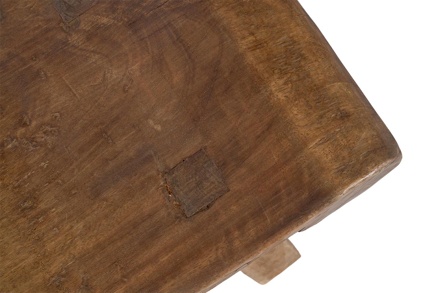Weathered Elm Two Seat Scalloped Bench 3