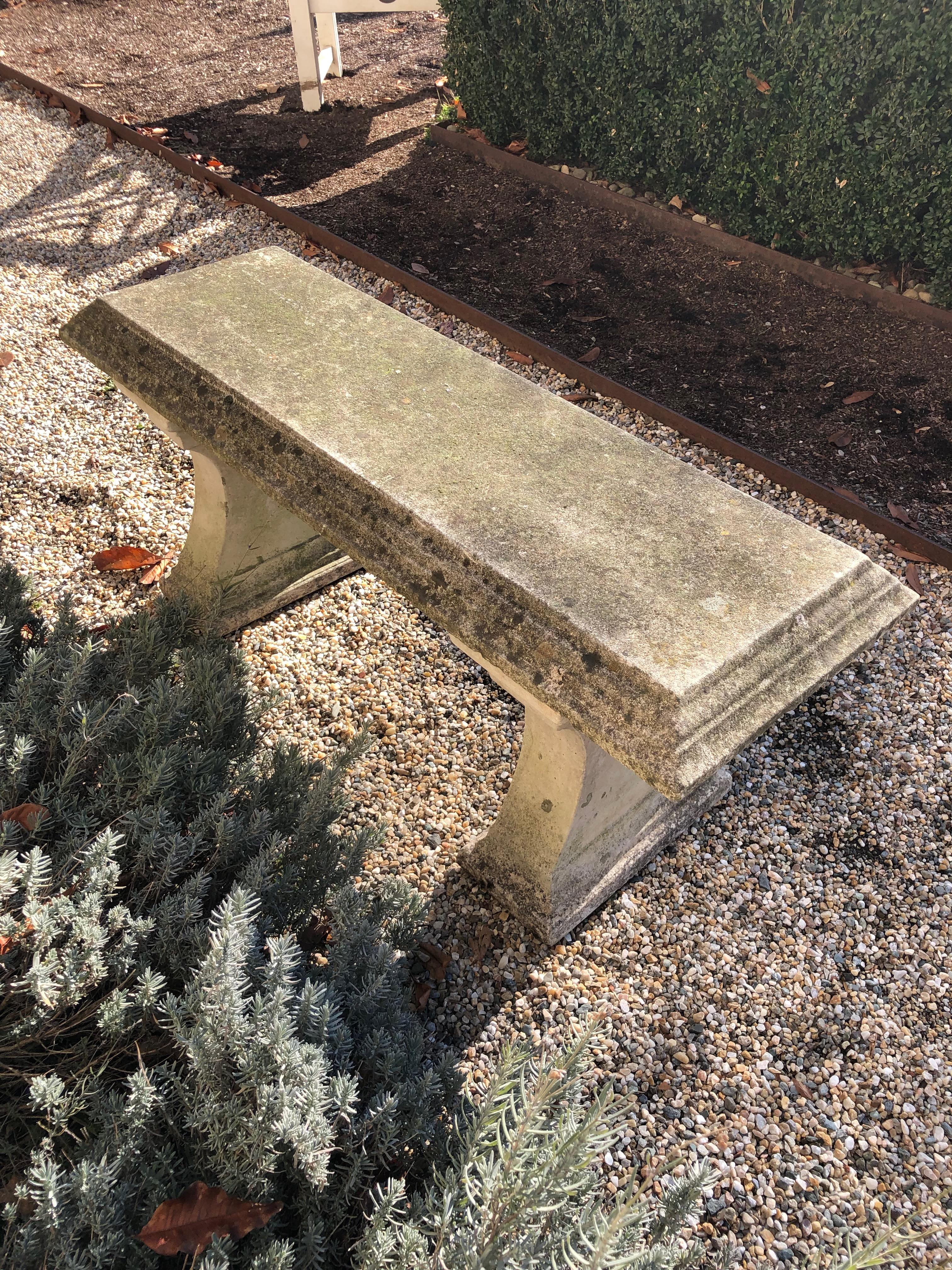 engraved cast stone benches