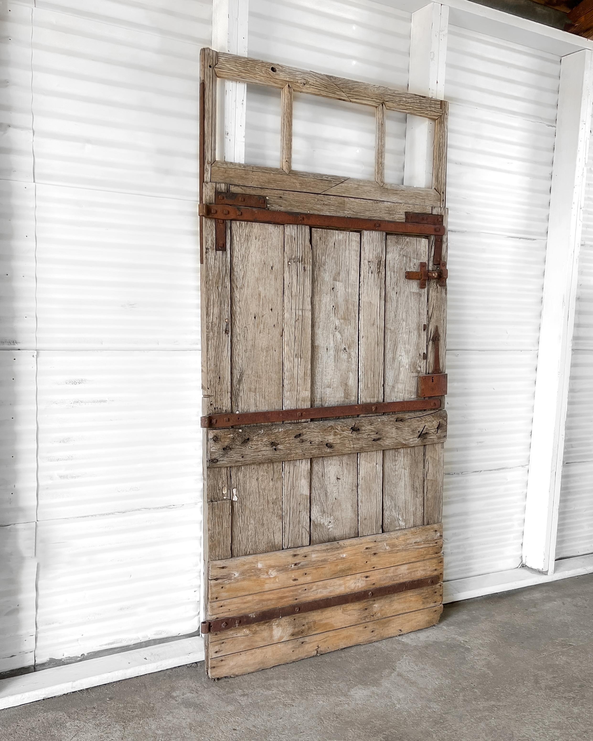 Weathered French Barn Stall Door In Good Condition In Mckinney, TX