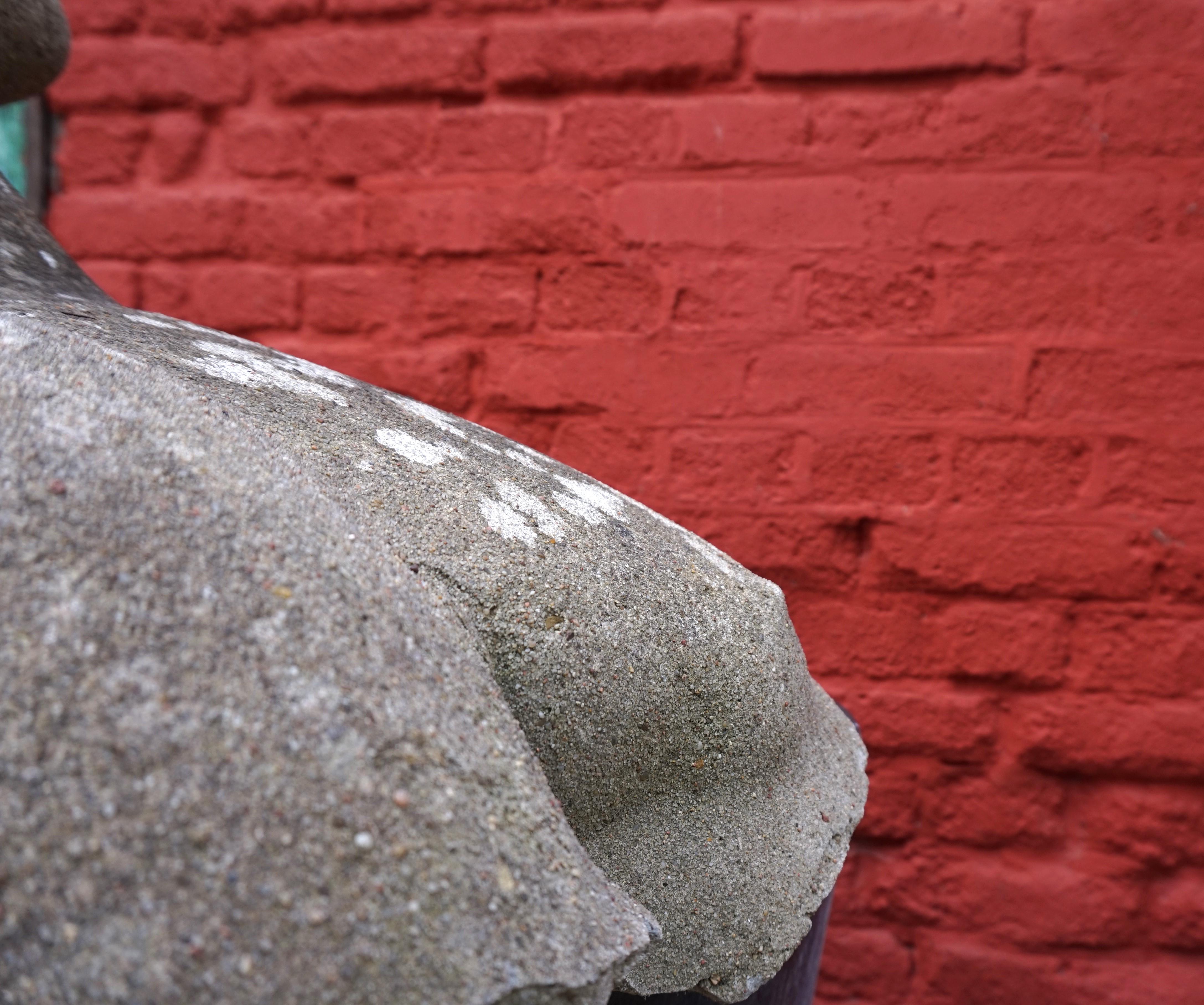 Weathered garden sculpture David concrete bust For Sale 2