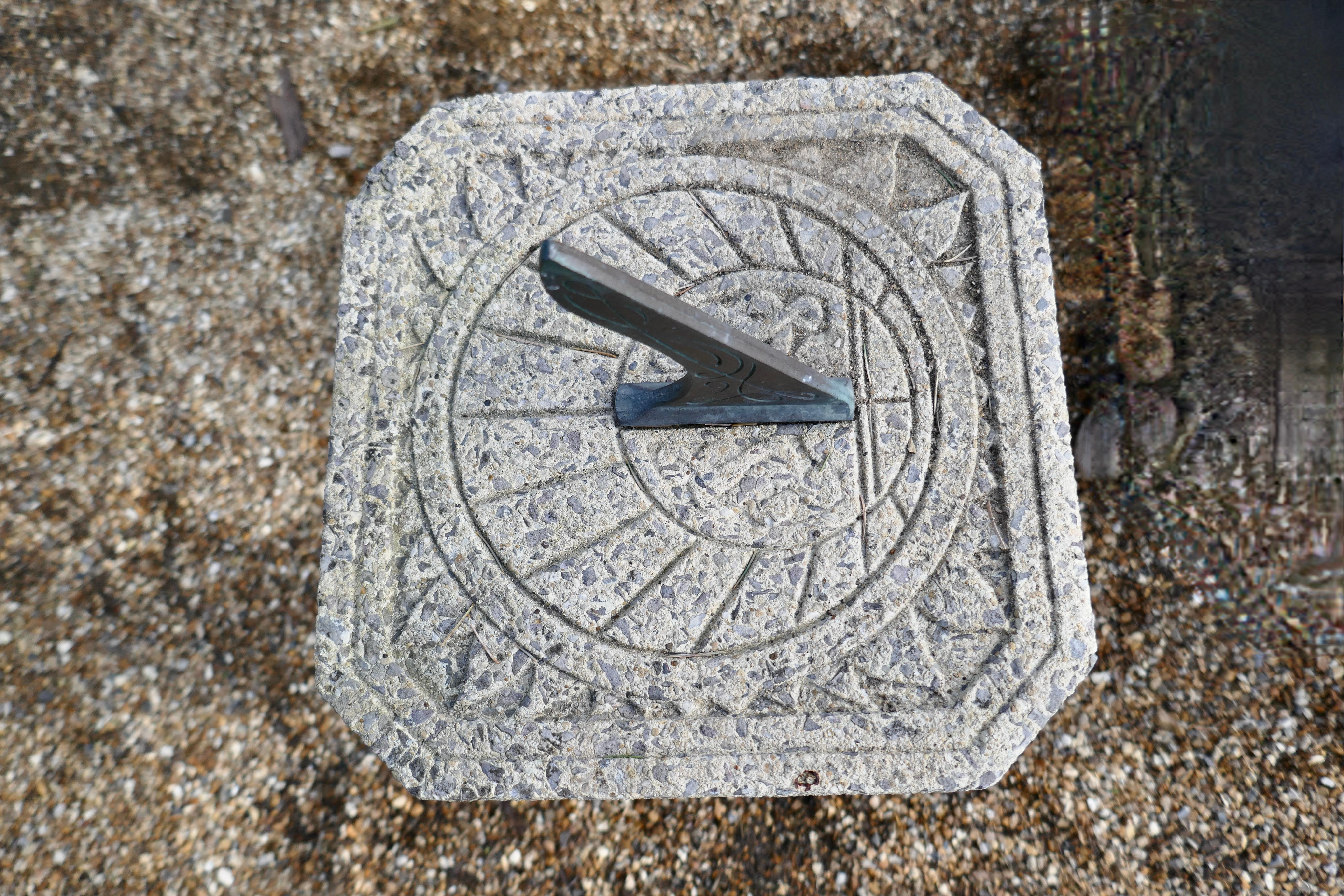 20th Century Weathered Garden Sundial For Sale