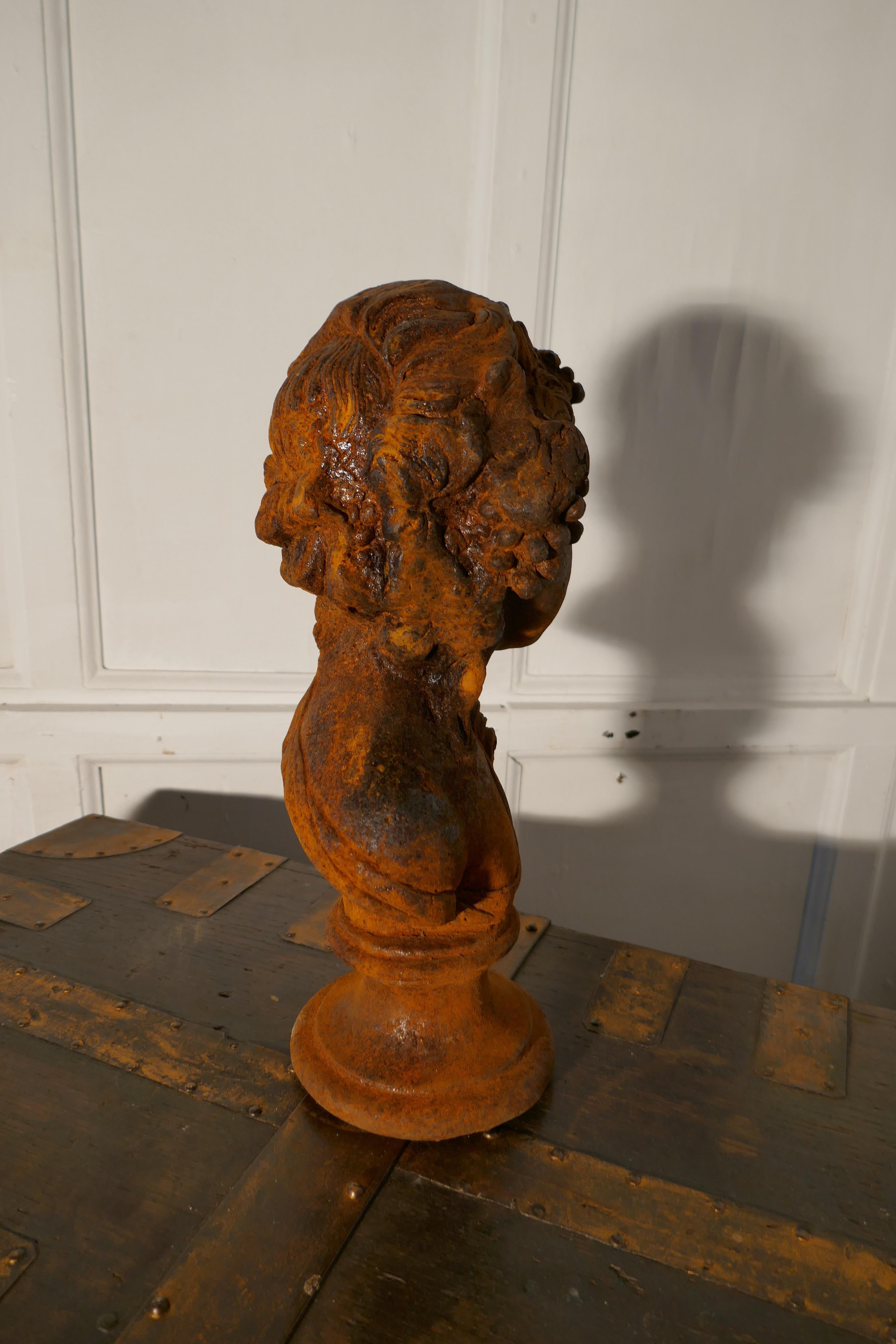 Classical Roman Weathered Iron Bust of a Woman