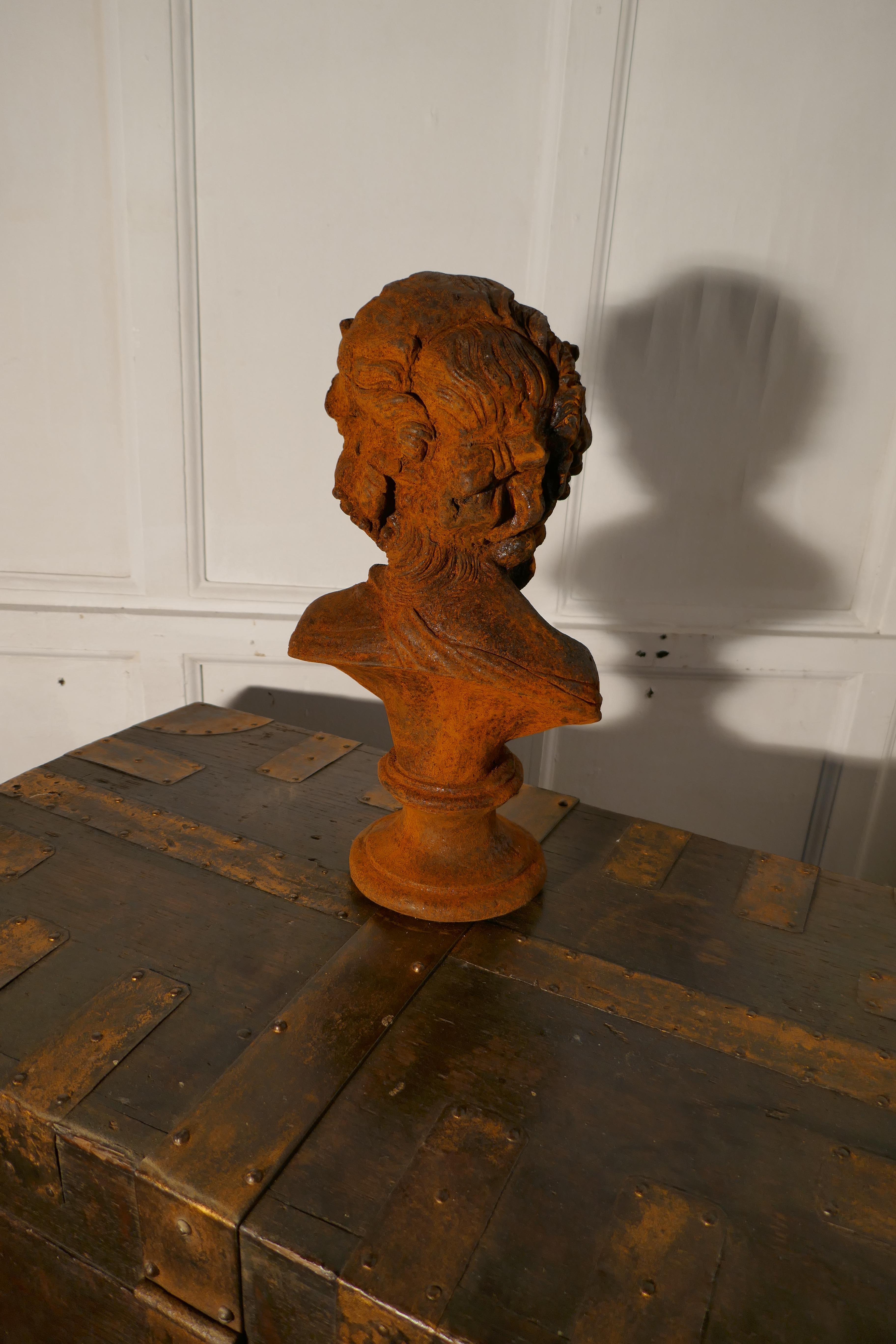 Weathered Iron Bust of a Woman In Good Condition In Chillerton, Isle of Wight