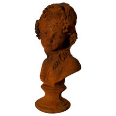 Weathered Iron Bust of a Woman
