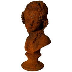 Weathered Iron Bust of a Woman