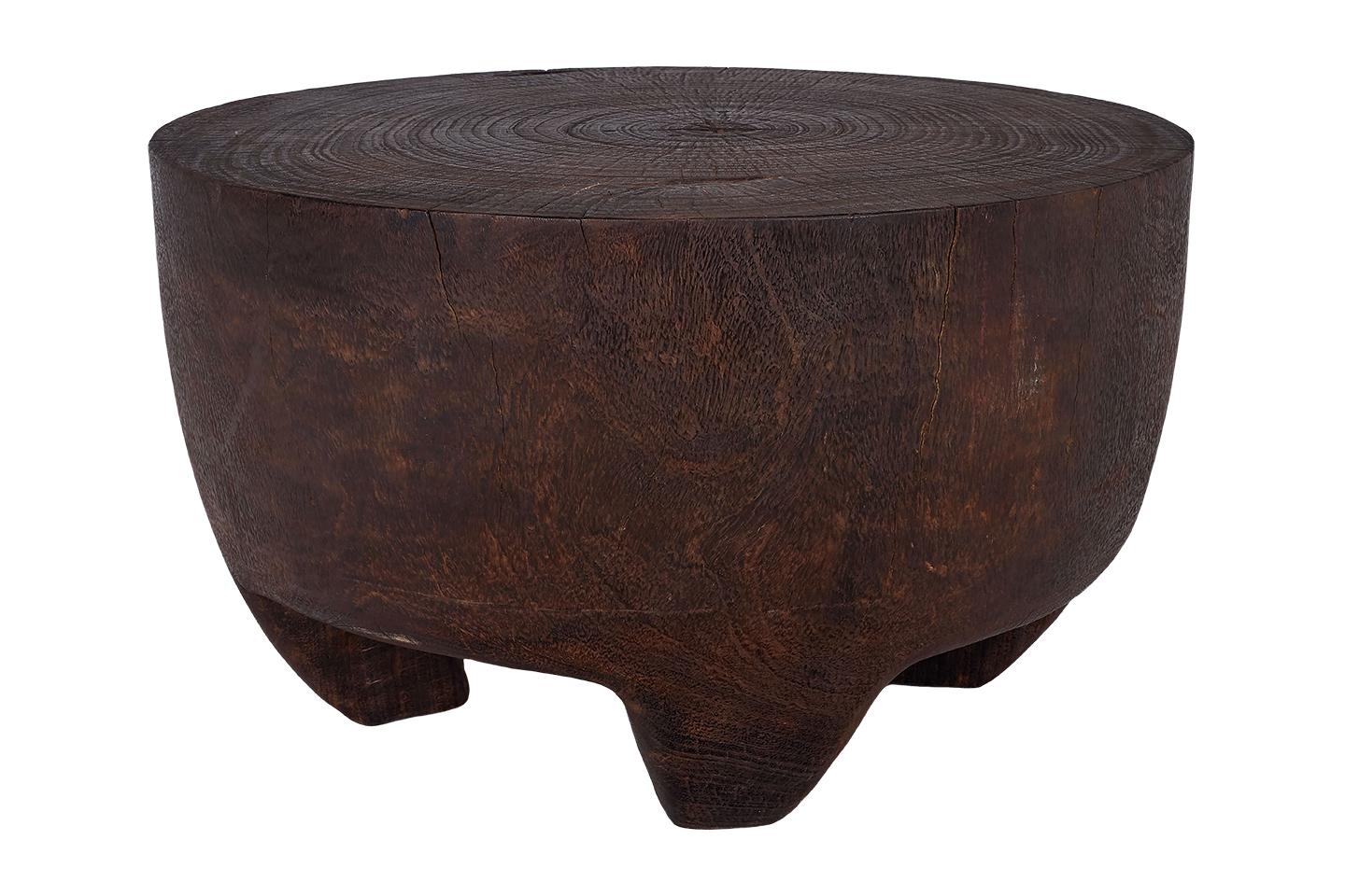 Bois Table d'appoint en bois de marmite de litchi vieilli en vente