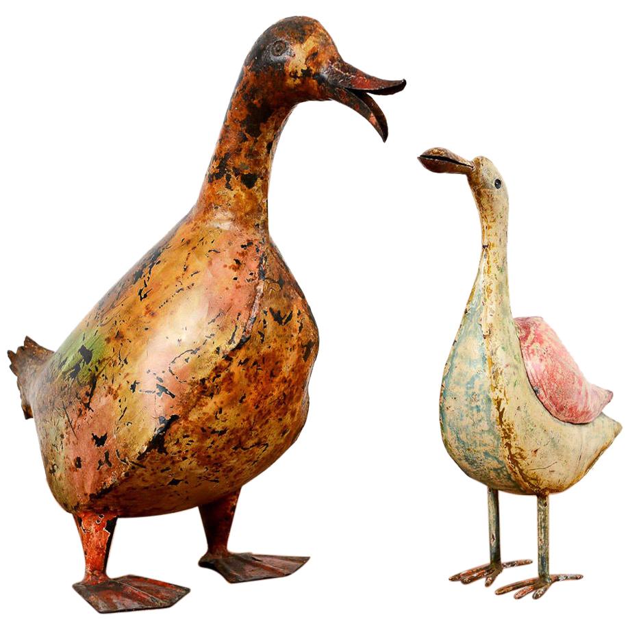 Weathered Metal Duck / Bird, 20th Century For Sale