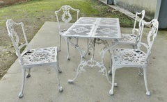 Weathered Metal Garden Set, Table and 4 Chairs  Very attractive Garden set of a