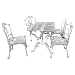 Used Weathered Metal Garden Set, Table and 4 Chairs  Very attractive Garden set of a