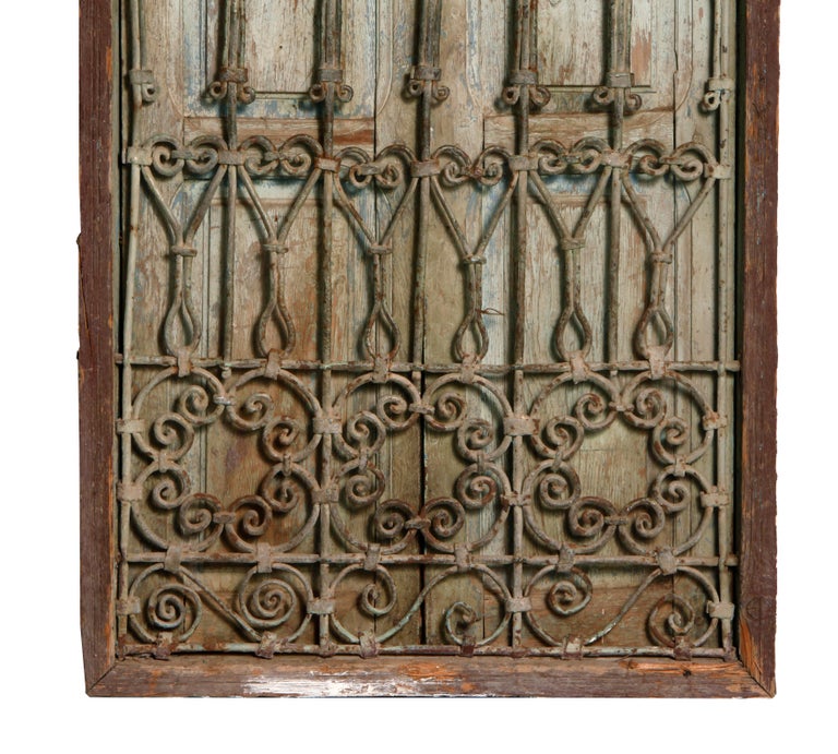 Weathered Moroccan Wood and Iron Antique Window with Shutters For Sale at  1stDibs