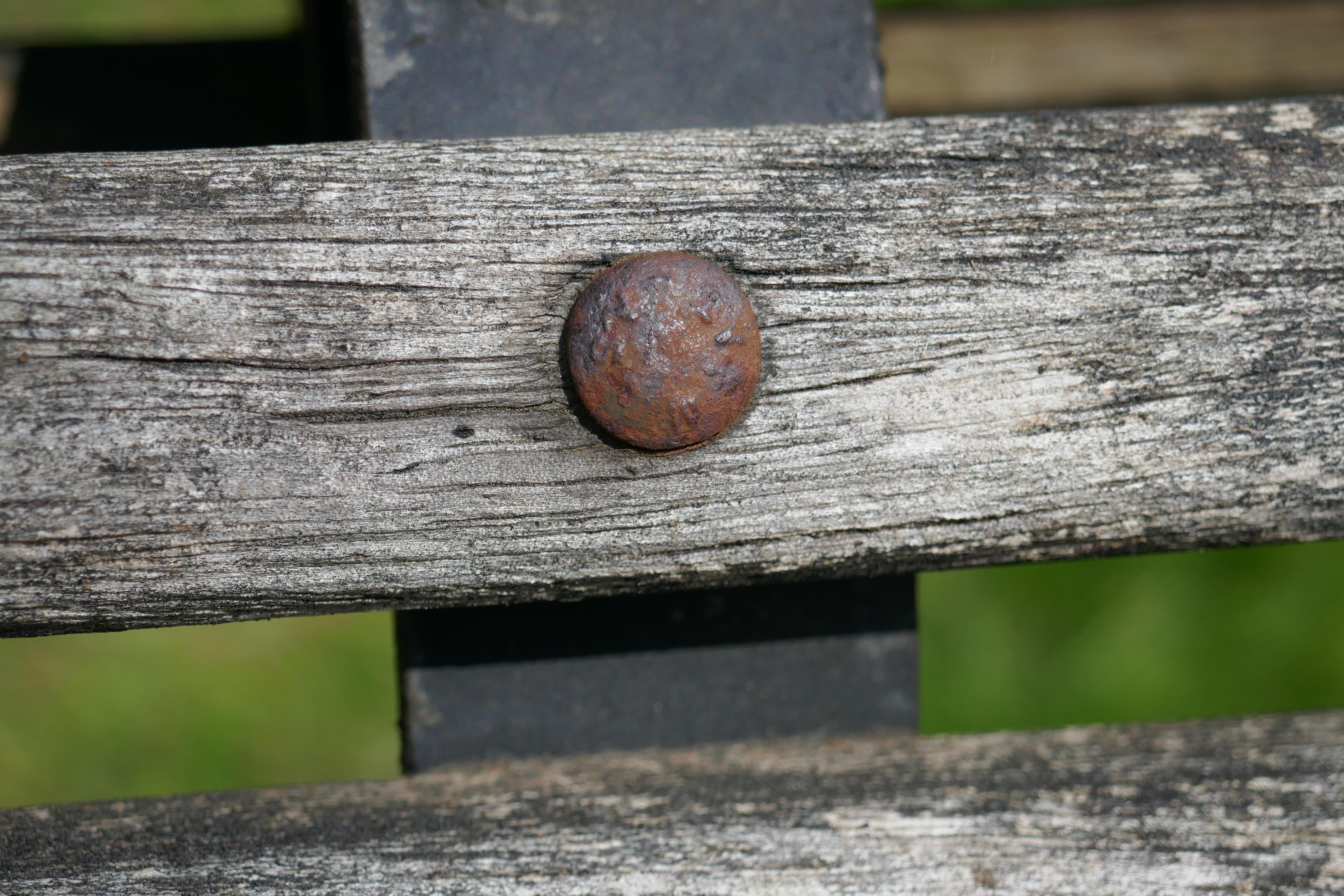 Weathered Oak Scroll Steamer Bench, Lichen Covered Made by Atlas 2