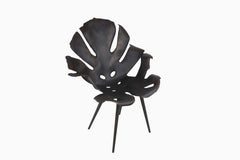 Weathered Philodendron Leaf Dining Chair in Solid Bronze by Christopher Kreiling