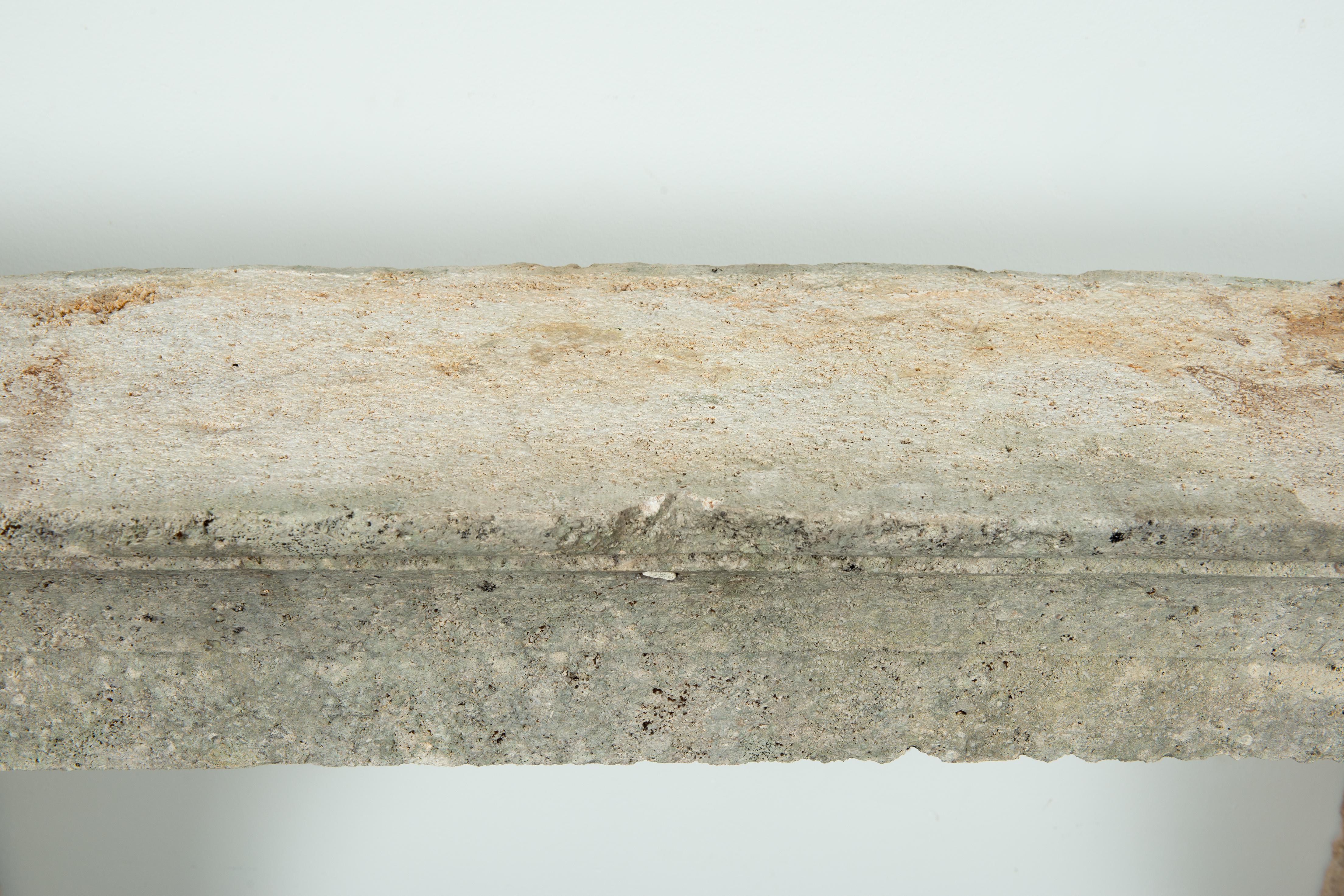 Weathered Rustic French Limestone Mantel For Sale 10