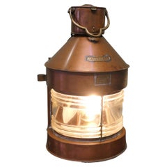 Weathered Ships Masthead Copper Navigation Light.  This is a large ships light