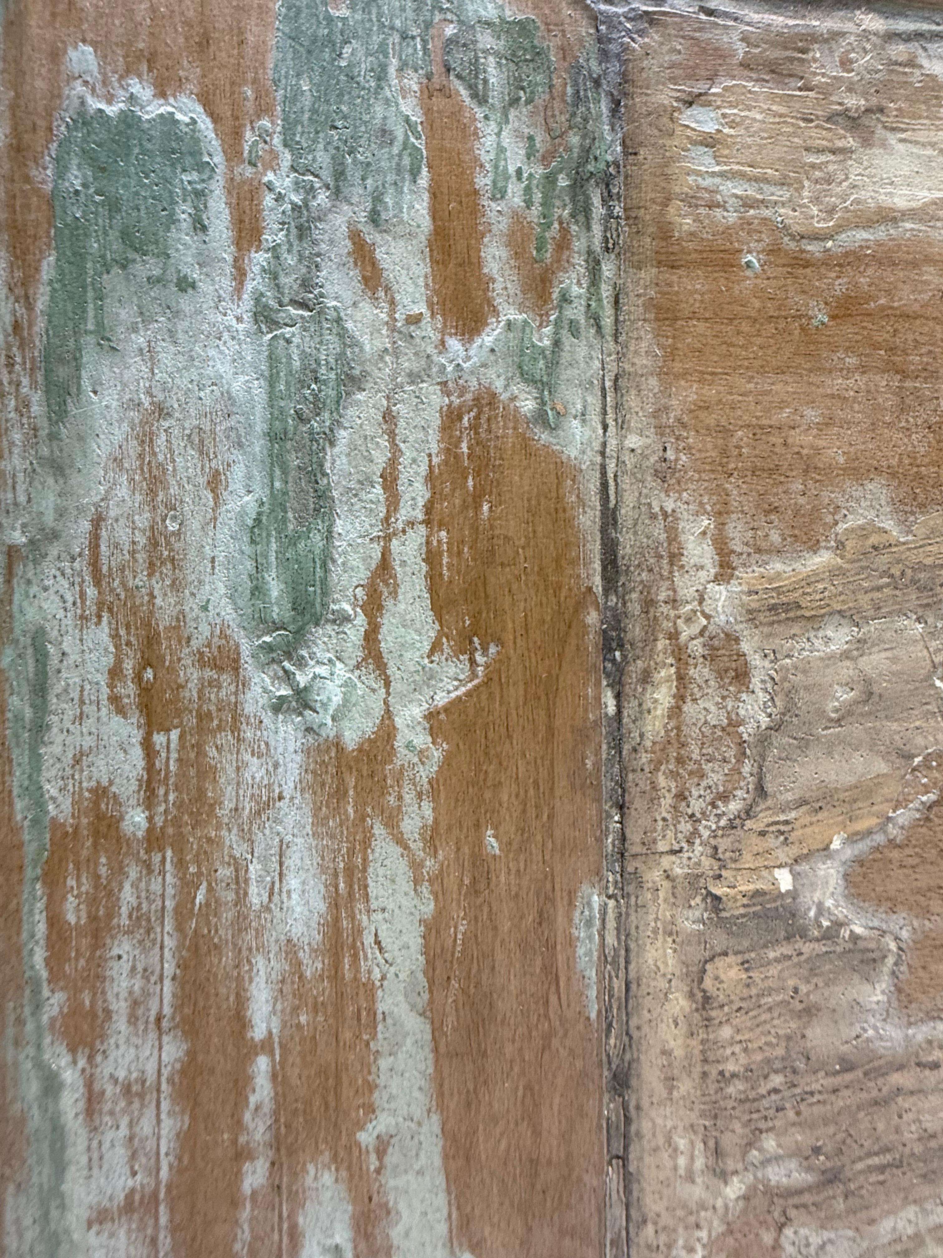 Weathered Swedish-Style Pine Console Table with Lyre-Shaped Supports For Sale 5