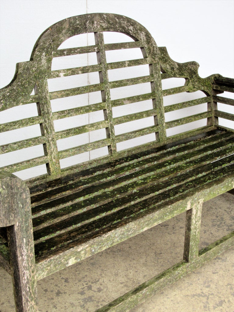 Weathered Teak Lutyens Style Garden Bench Encrusted with 