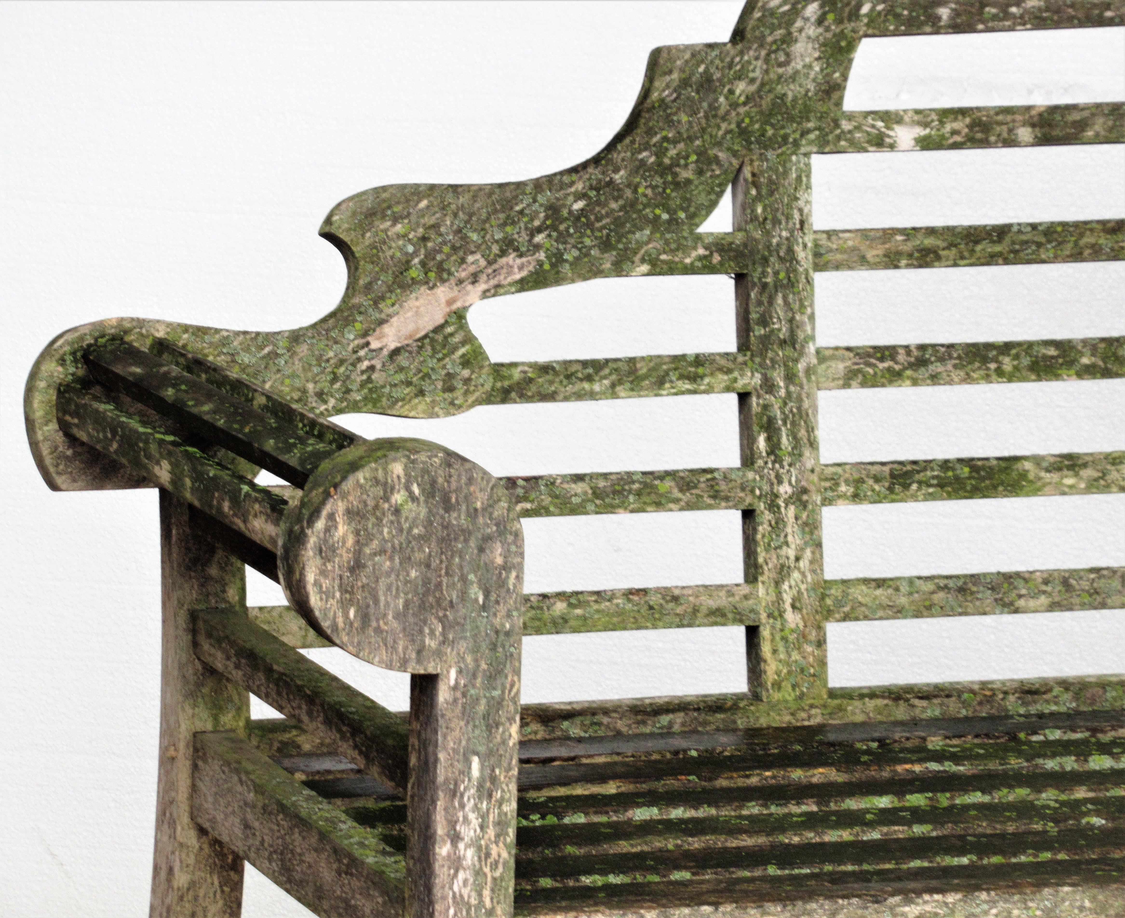 weathered teak bench