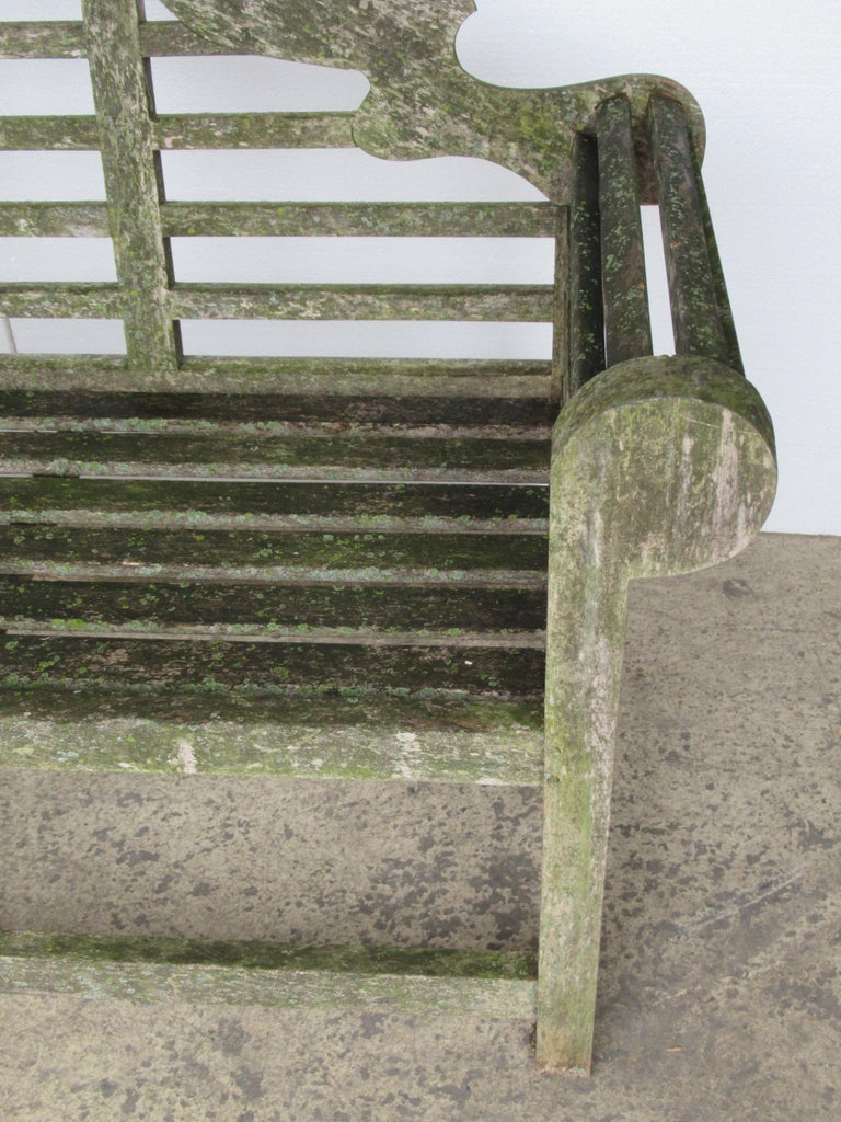 Weathered Teak Lutyens Style Gar   den Bench Encrusted with 