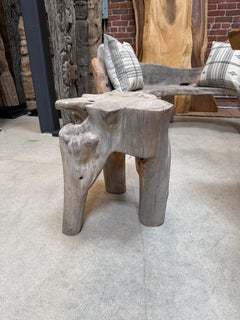 Weathered Teak Root Side Table