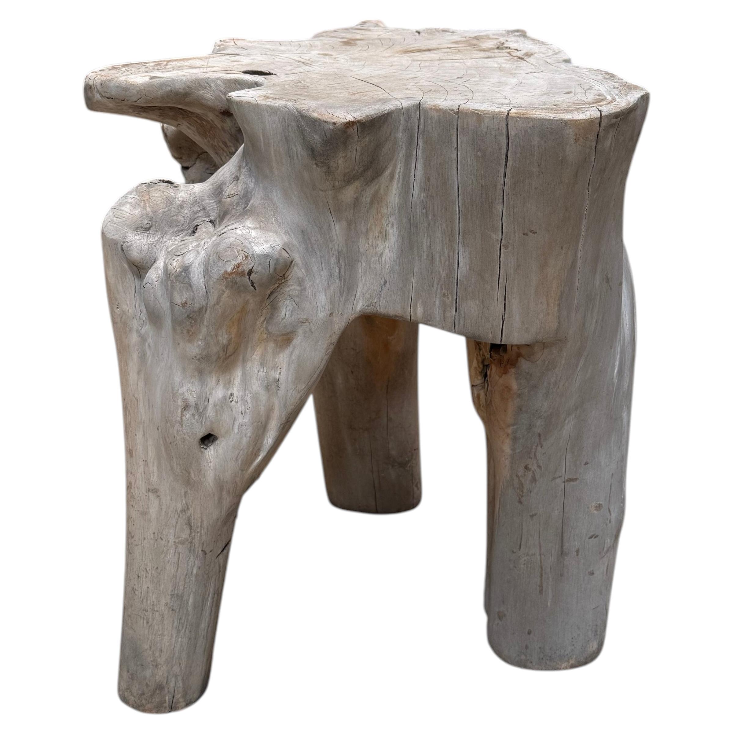 Weathered Teak Root Side Table