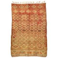 Weathered Vintage Berber Moroccan Rug with Rustic Mid-Century Modern Style