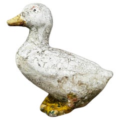 Verwitterte Vintage Beton Ente Garten-Skulptur - rustikale Volkskunst Dekor
