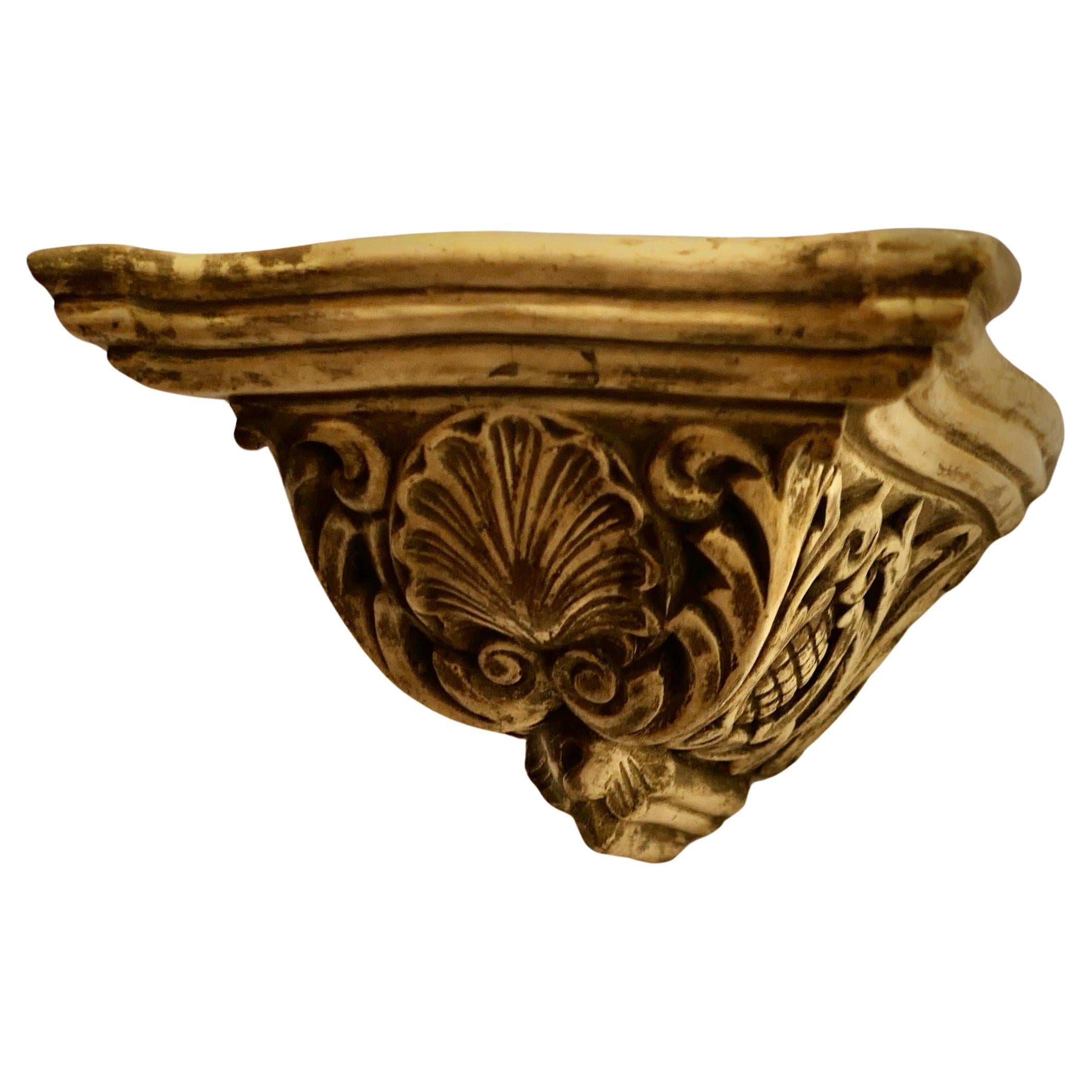 Weathered Wall Bracket, carved with Shell Decoration  This is a well weathered p For Sale