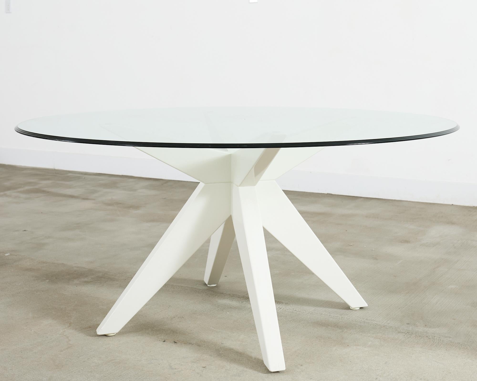 Modern Weatherend Estate Furniture Lacquered Adams Garden Dining Table For Sale