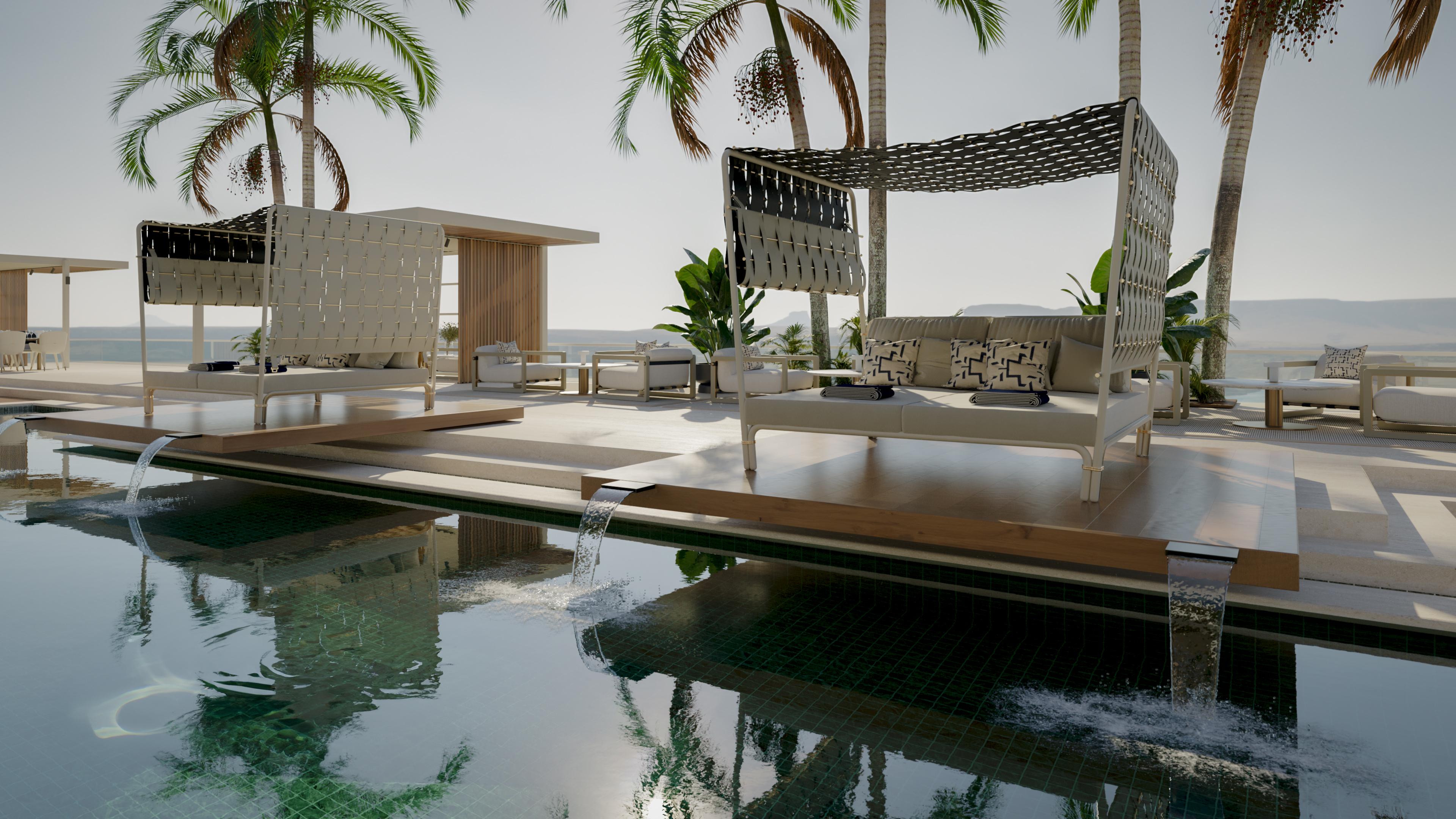 Portuguese Sturdy Outdoor Daybed with Waterproof Upholstery For Sale