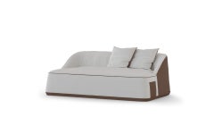 Weatherproof Outdoor Couch with Leather and Acrylic Textiles