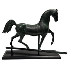 Weathervane Hackney Index Horse Prancing on wood stand