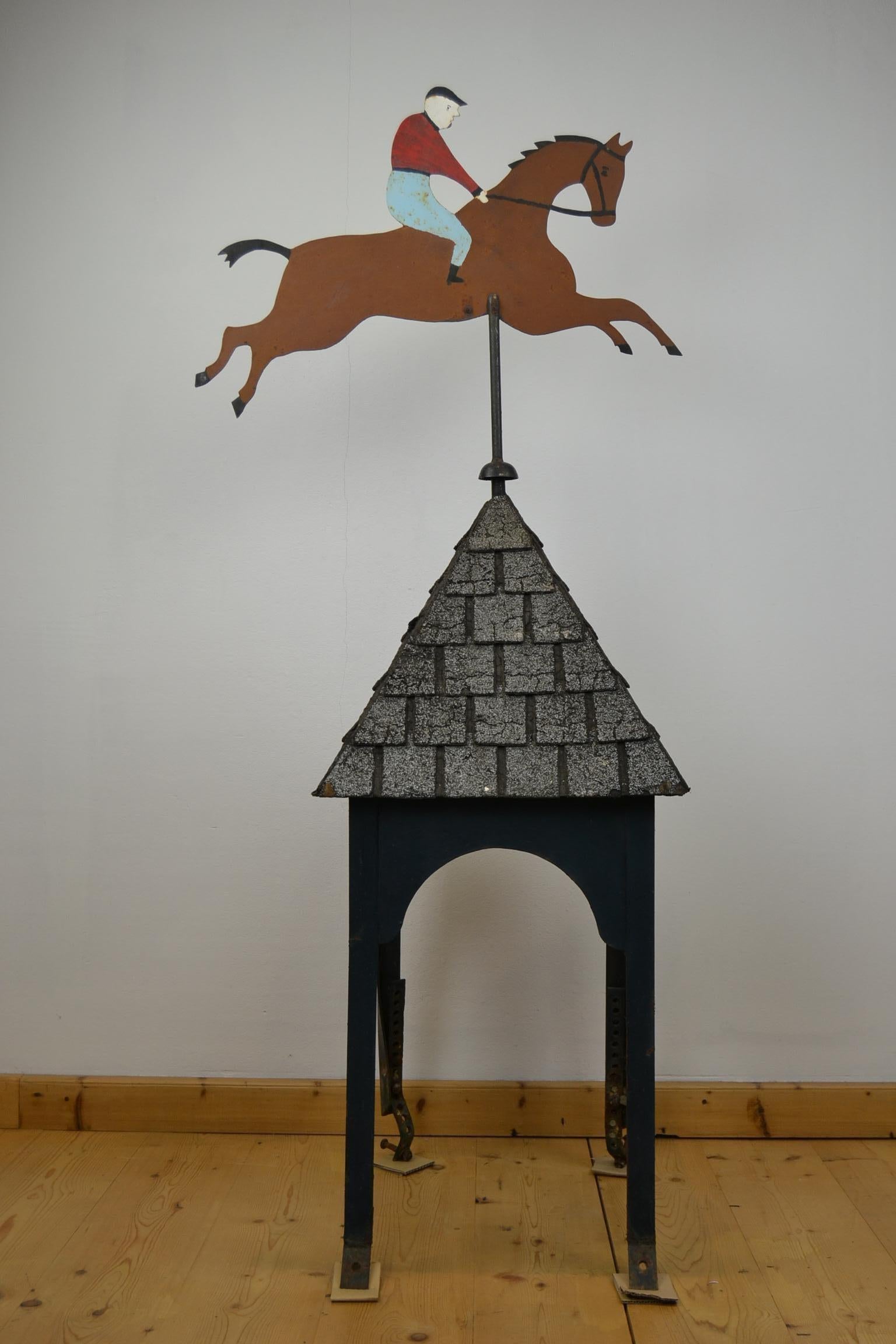 Weathervane Horse with Jockey on Pointed Roof, Mid-20th Century, Europe 8