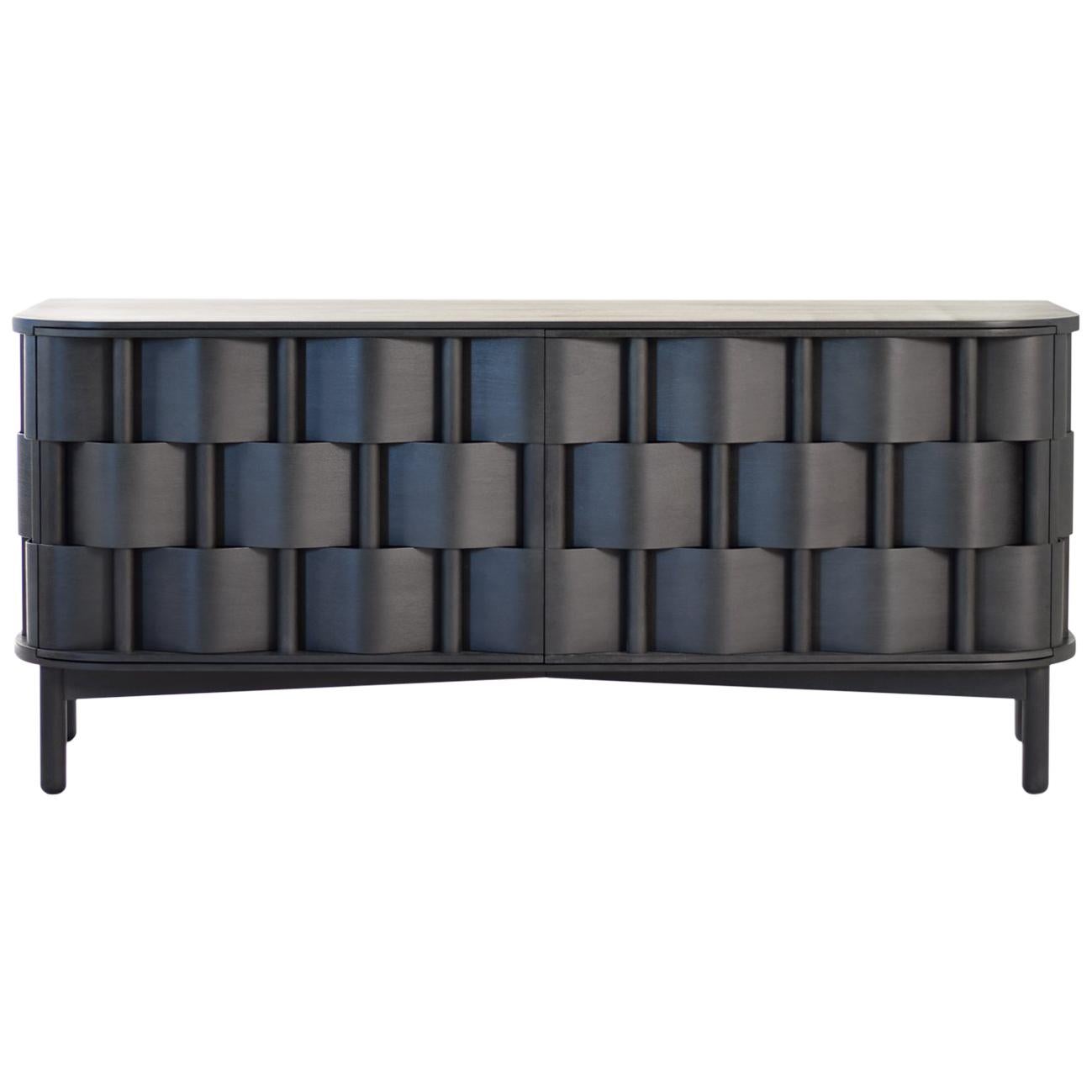 Weave 133, Birch wood oil, black oil. Credenza from Ringvide, Scandinavian