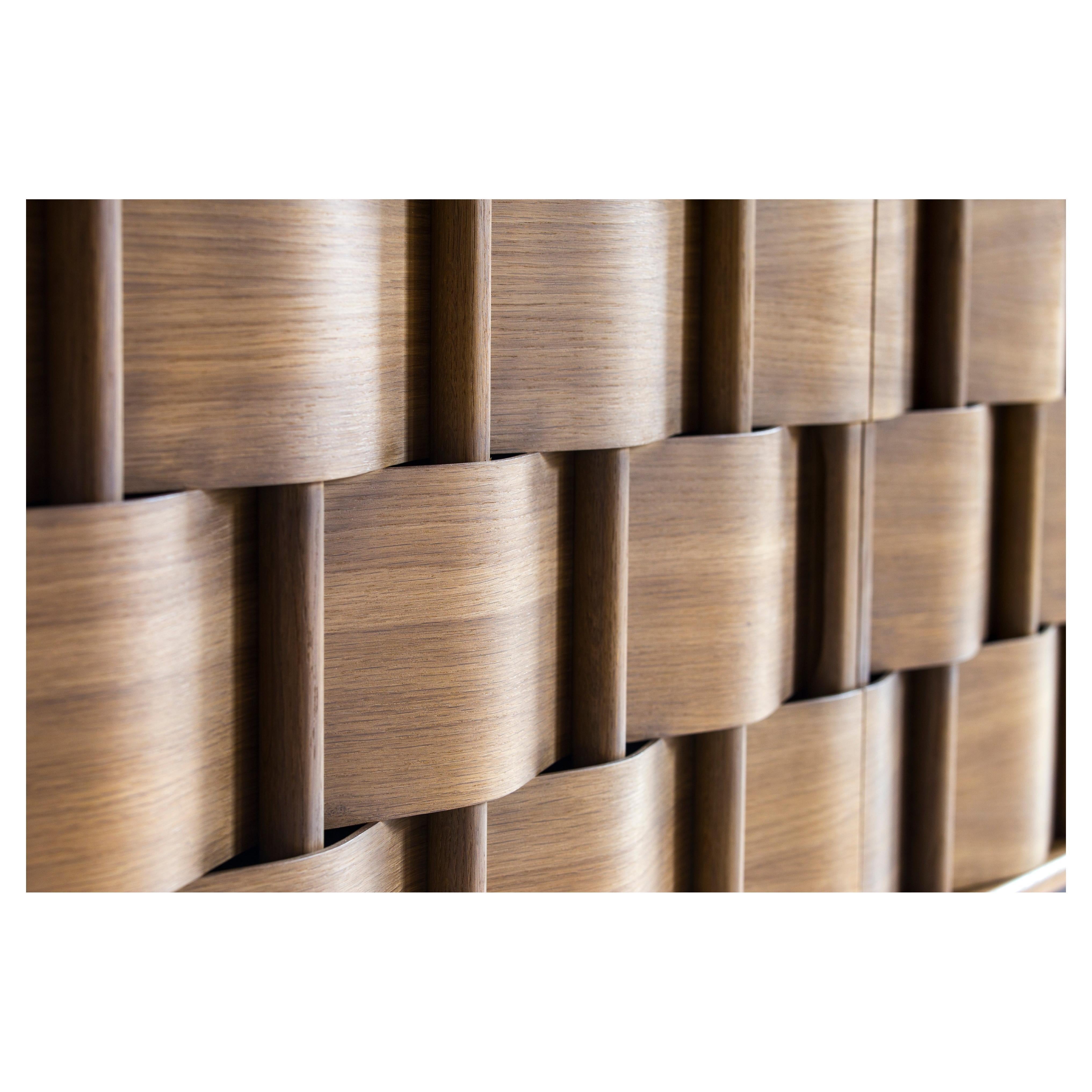 Weave 133, Oak Wood, Smoked Credenza from Ringvide, Scandinavian For Sale