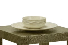 Weave Bowl in White Marble Handcrafted in India by Stephanie Odegard