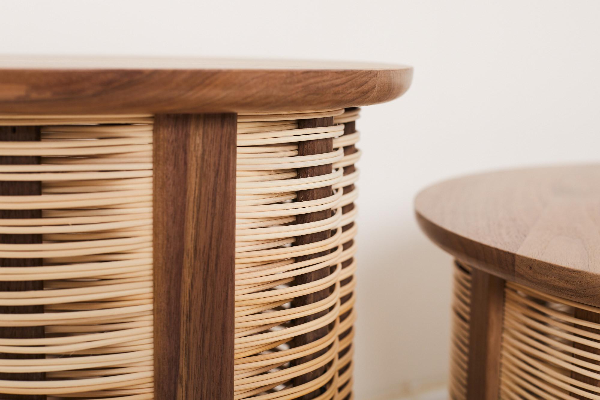 Scandinavian Modern Weave Coffee Table For Sale