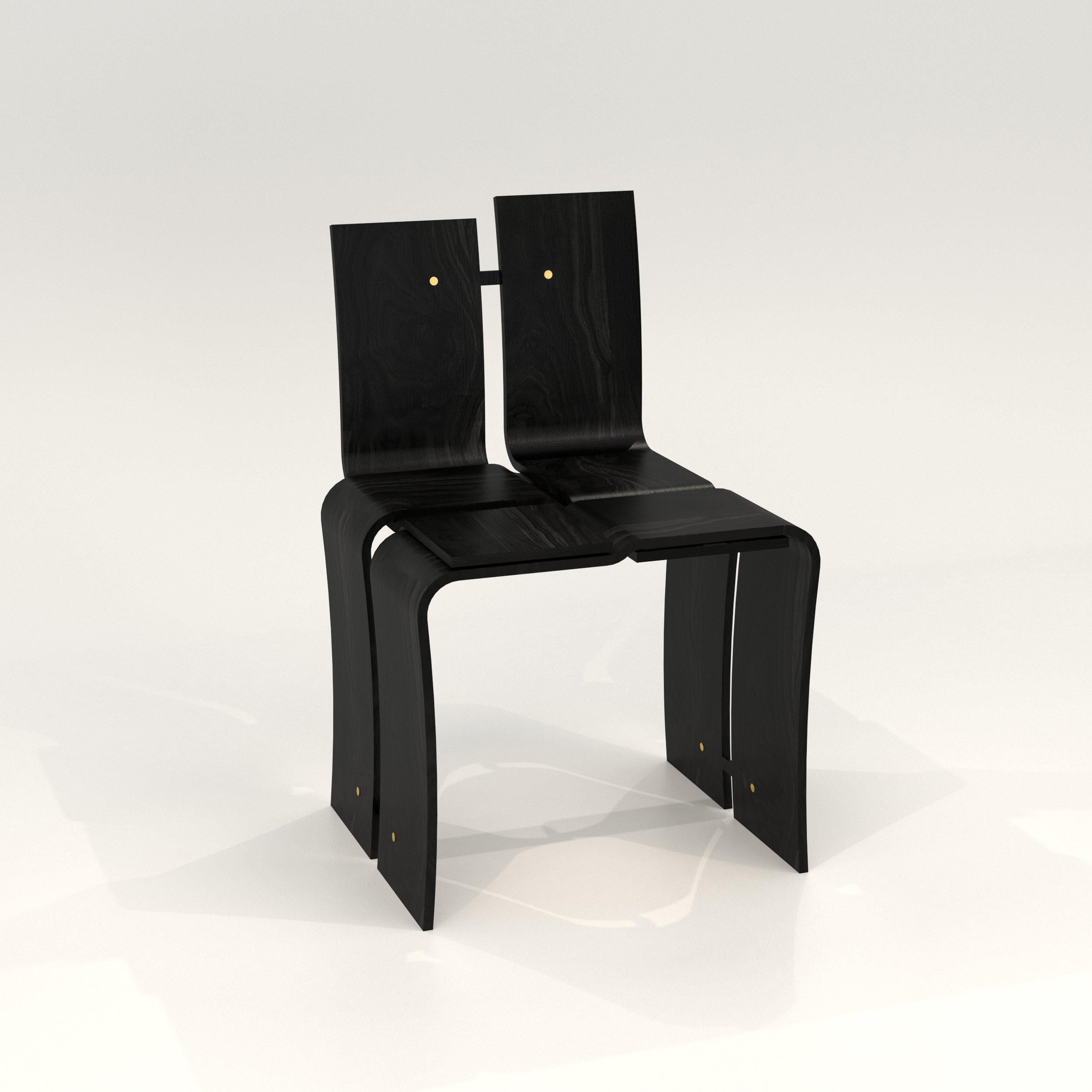 Silla Weaving de hm-LI Studio
Dimensiones:  An 50 x Pr 51 x Al 79,1 cm
Materiales: Elección del acabado de la madera curvada.
Acabados disponibles: Roble ennegrecido, Nogal, Roble, Laca negra.

La Serie Tejer presenta un diseño de cola de milano