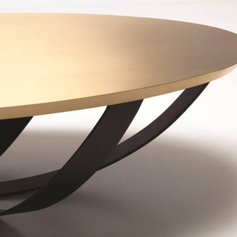 Modern Web Coffee Table with Metal Base and Top in Brass, Contemporary Coffee Table For Sale