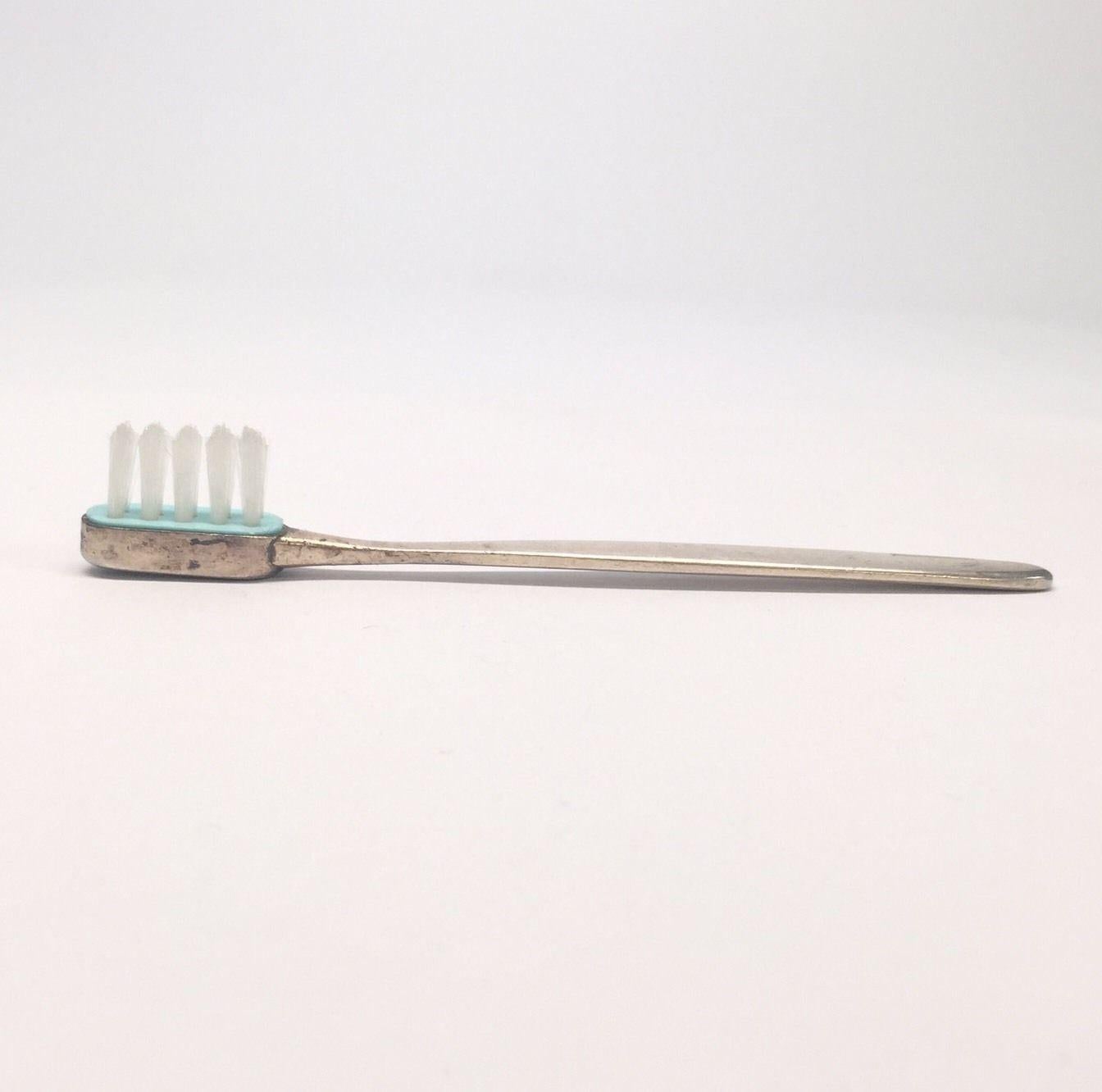 WEB sterling silver baby toothbrush with monogram 