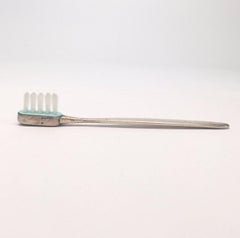 WEB Sterling Silver Baby Toothbrush Monogrammed "P"