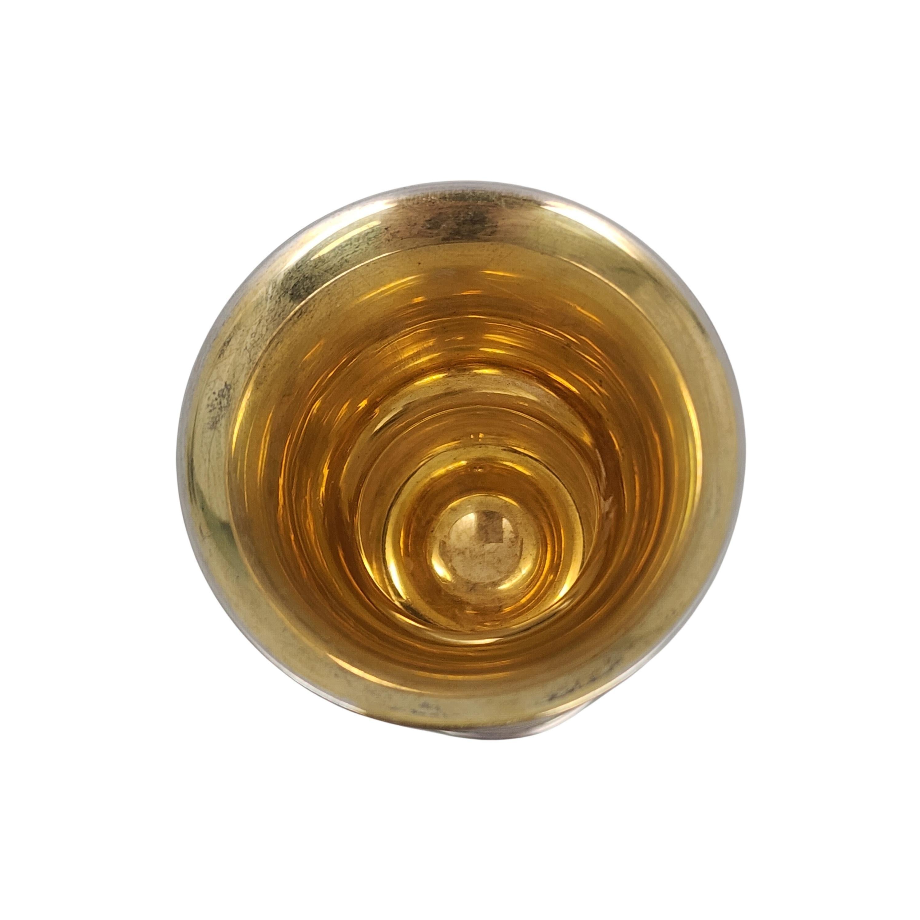 Kiddush-Tasse aus Sterlingsilber mit Gold gewaschenem Innenraum und Monogramm, Web-Sterlingsilber, #16813 im Angebot 1