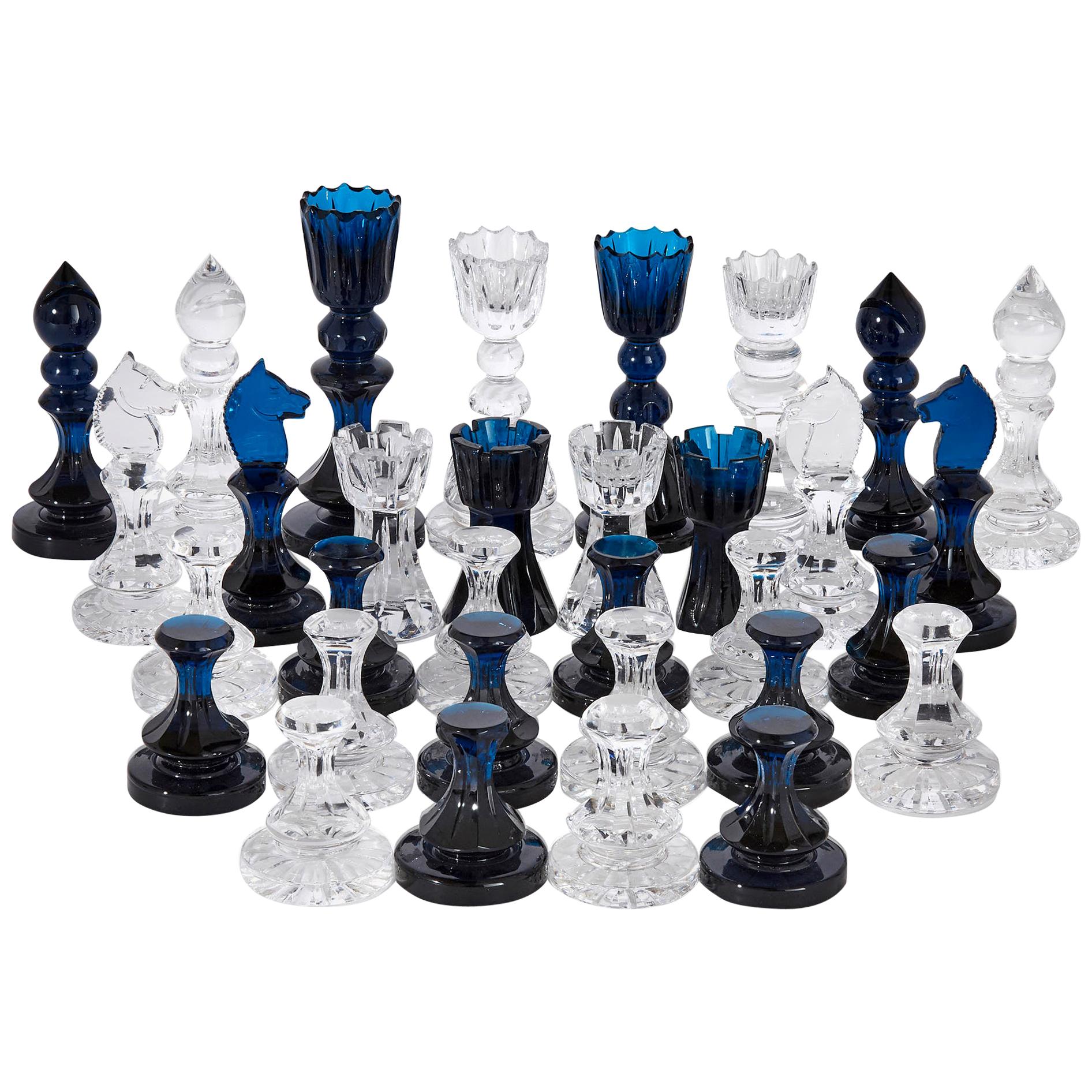 Webb Corbett and Royal Doulton Crystal Chess Set