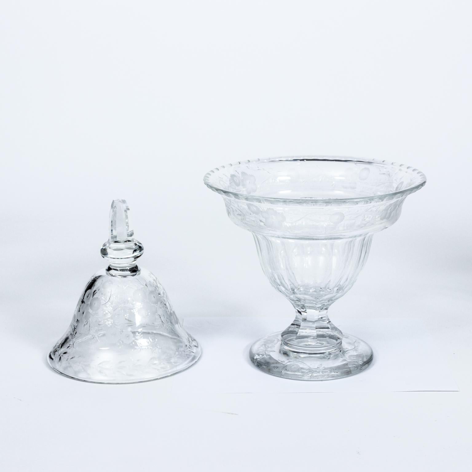 British Webb Corbett Crystal Covered Compote For Sale
