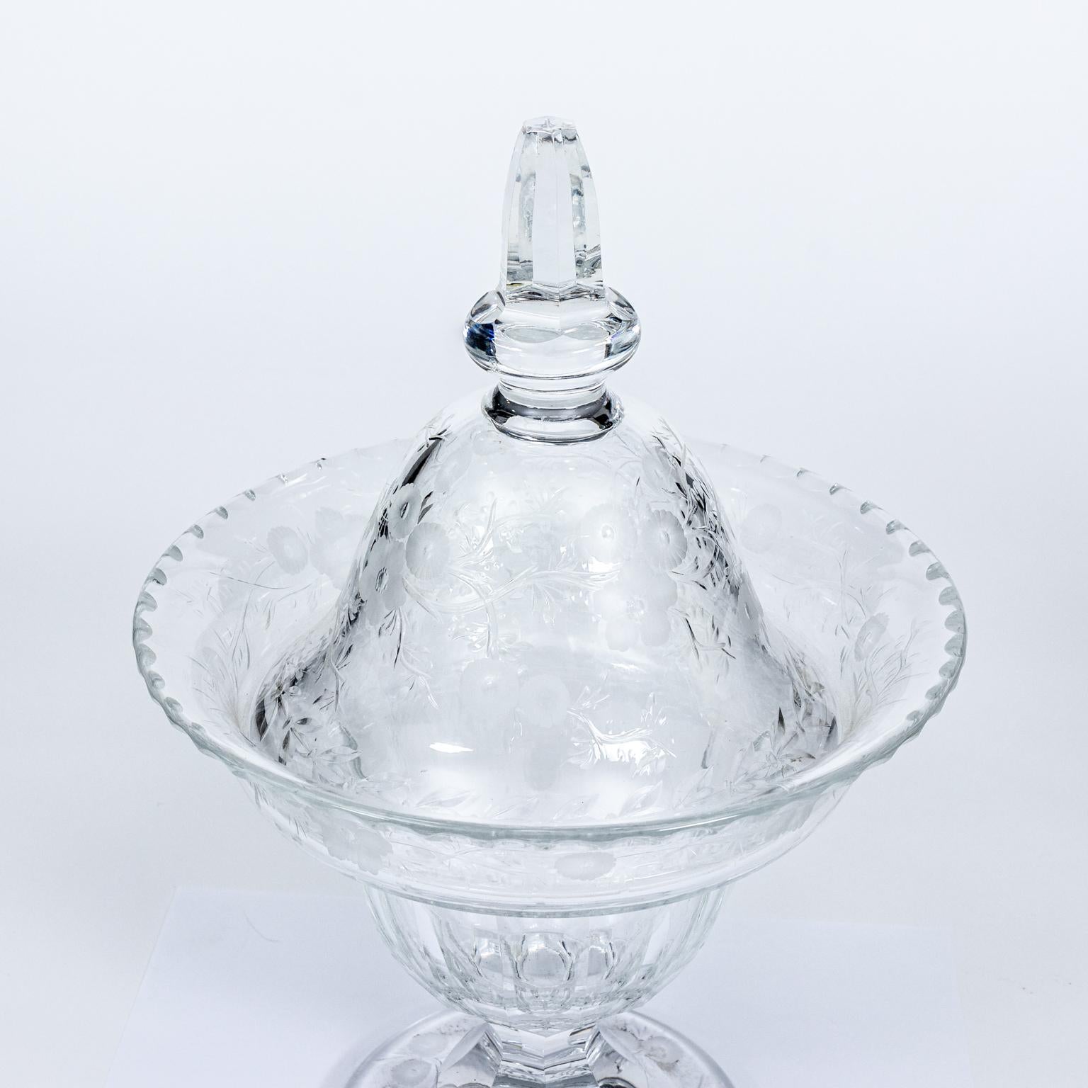 Early 20th Century Webb Corbett Crystal Covered Compote For Sale