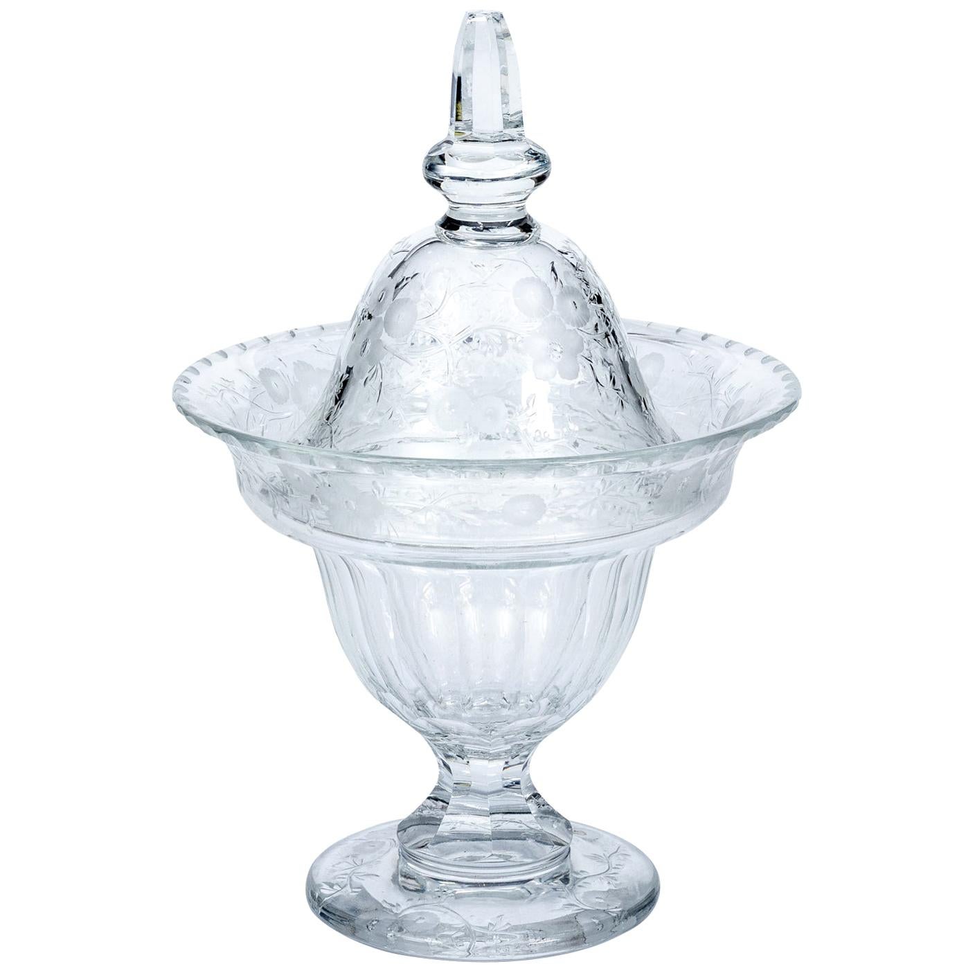 Webb Corbett Crystal Covered Compote For Sale