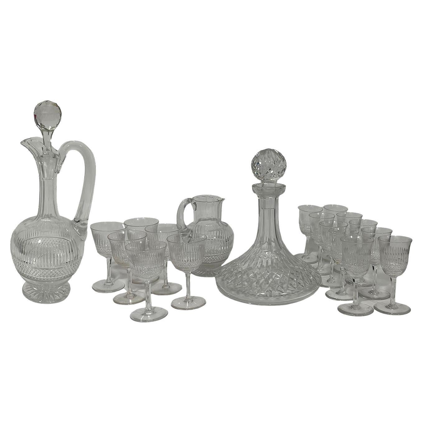 Webb Corbett Crystal Cut Glass and Decanter Set, 1960s For Sale