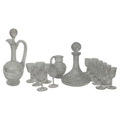 Webb Corbett Crystal Cut Glass and Decanter Set, 1960s