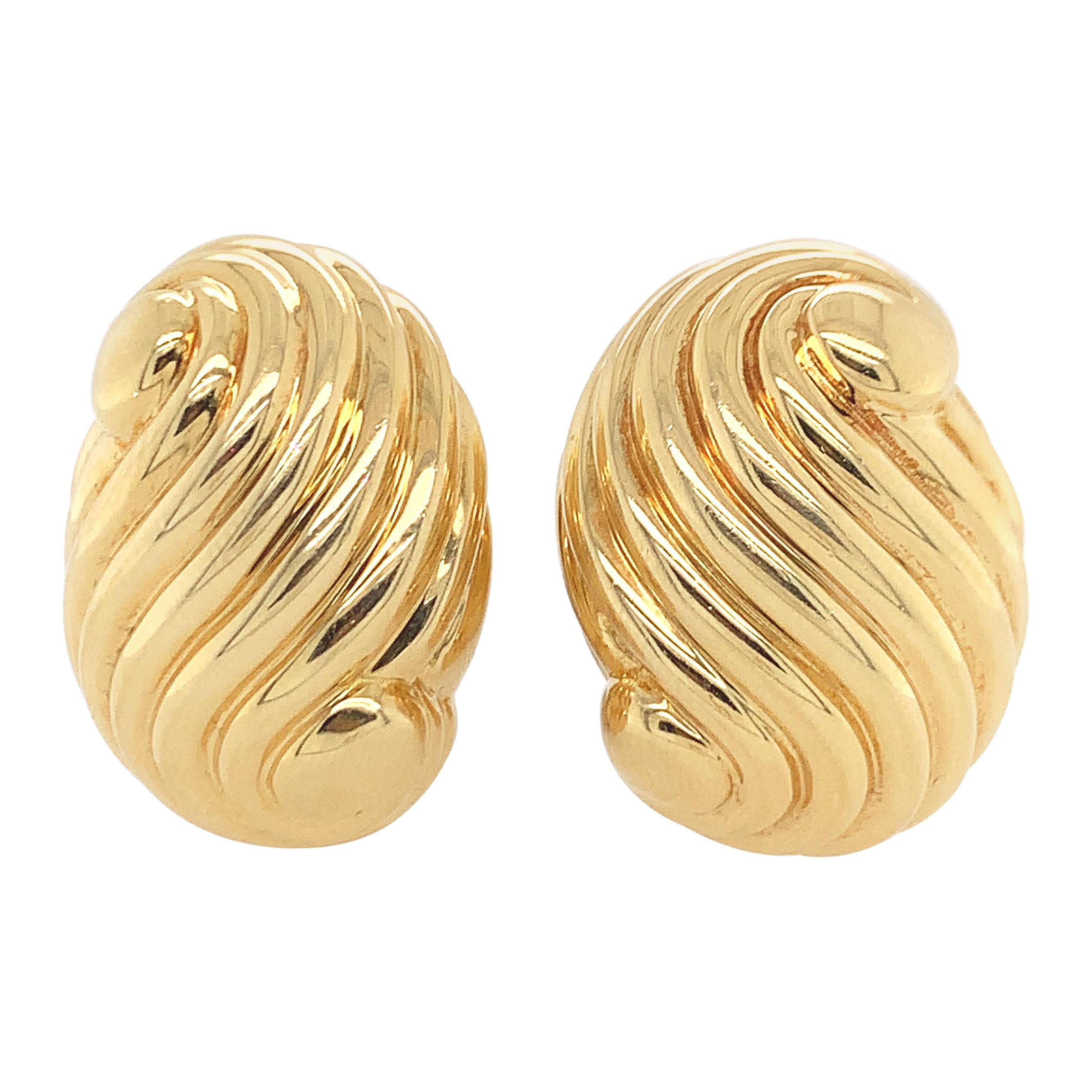 Webb Swril Gold Earclips For Sale