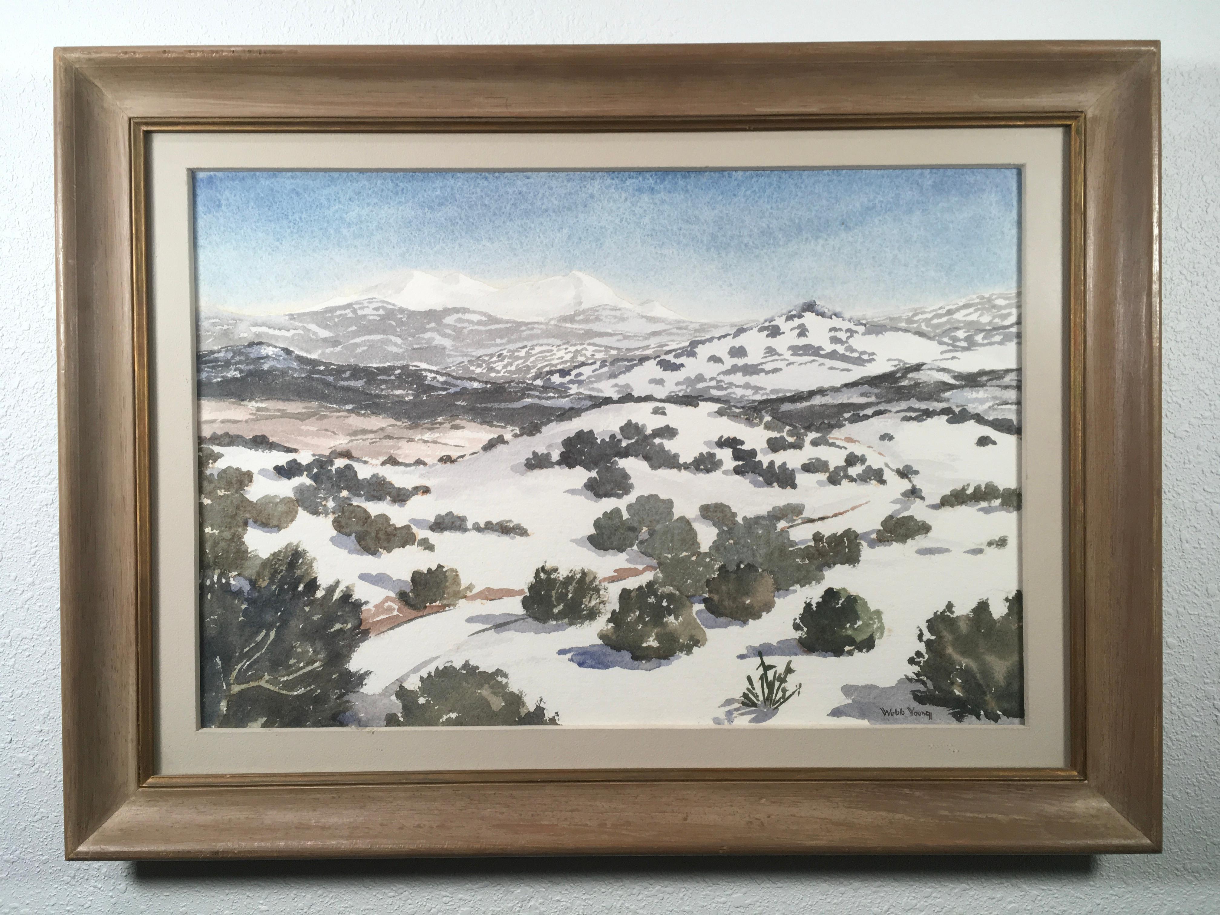 Paesaggio vicino a Cundiyo, NM', di Webb Young, acquerello su carta - Painting di Webb Young 