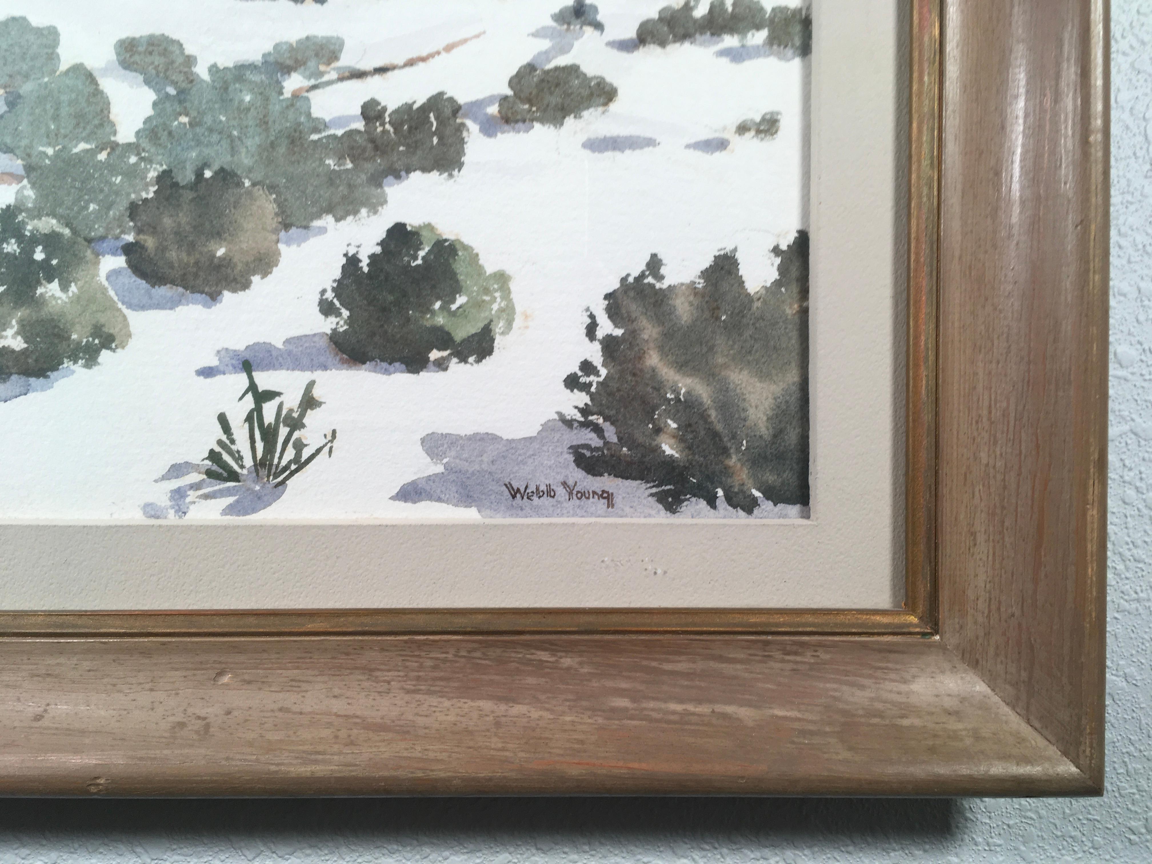 Paesaggio vicino a Cundiyo, NM', di Webb Young, acquerello su carta - Landscape Painting Grigio di Webb Young 